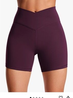 Crz yoga butter soft shorts 5 inch High-Waist Athletic Shorts in Deep Plum XS